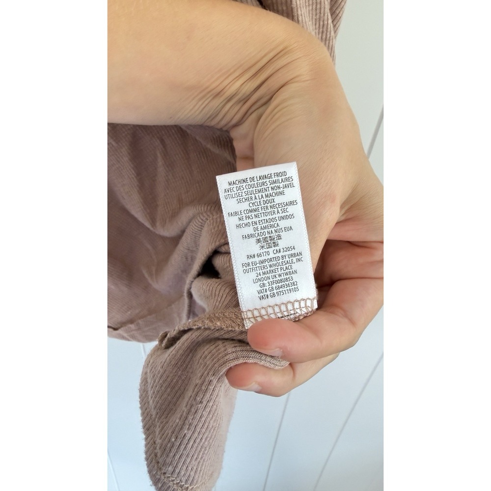 Free People Long Beach Ribbed Racerback Tank Taupe Size M - Picture 7 of 7
